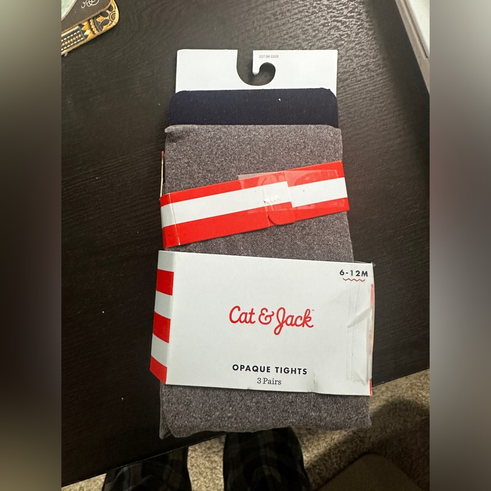 NWT Cat & Jack Blue and Black Tights